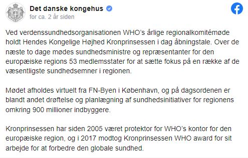 H.R.H. Crown Princess Mary of Denmark - WHO